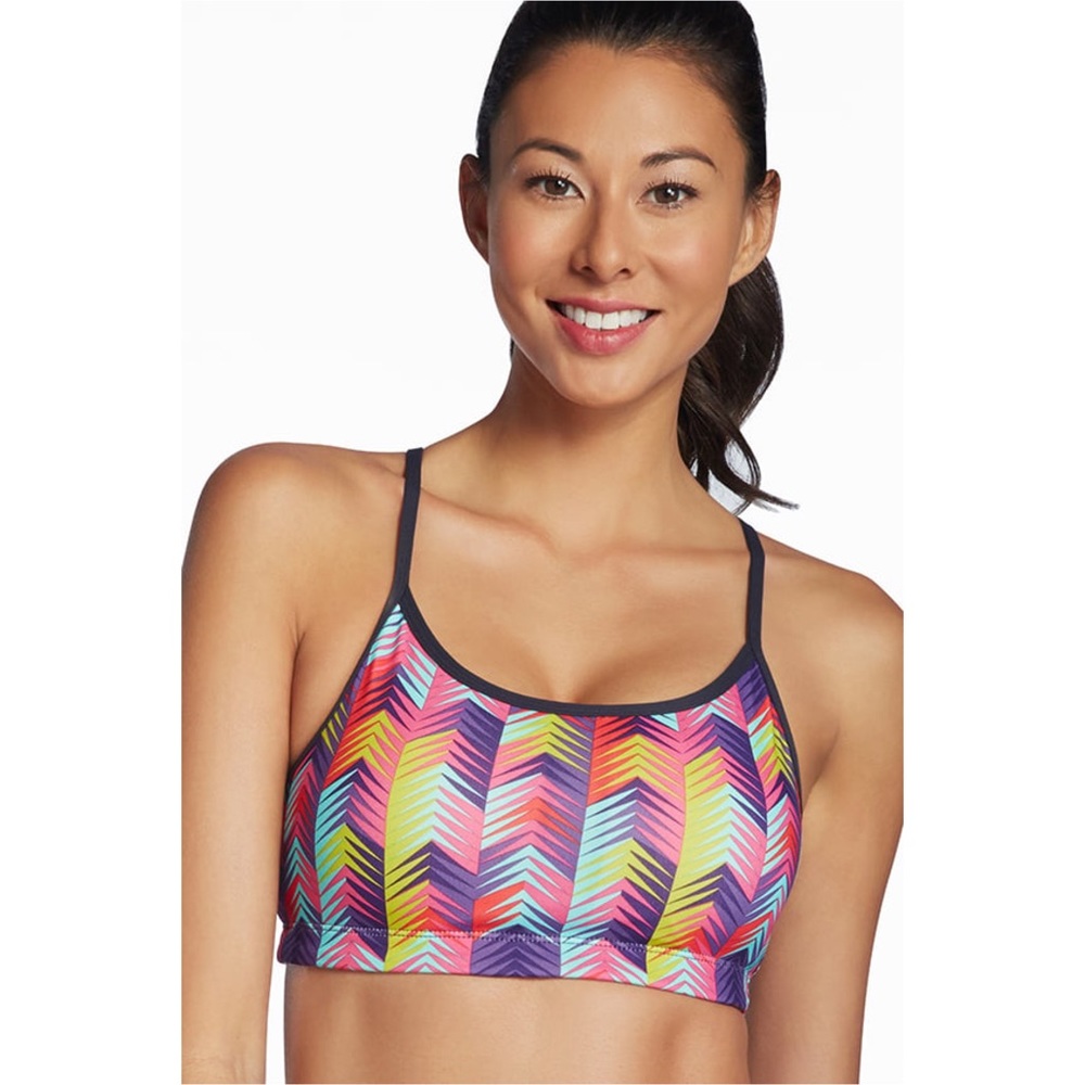 Fabletics Ayni Multicolored Colorful Geometric Workout Athletic Sports Gym Bra